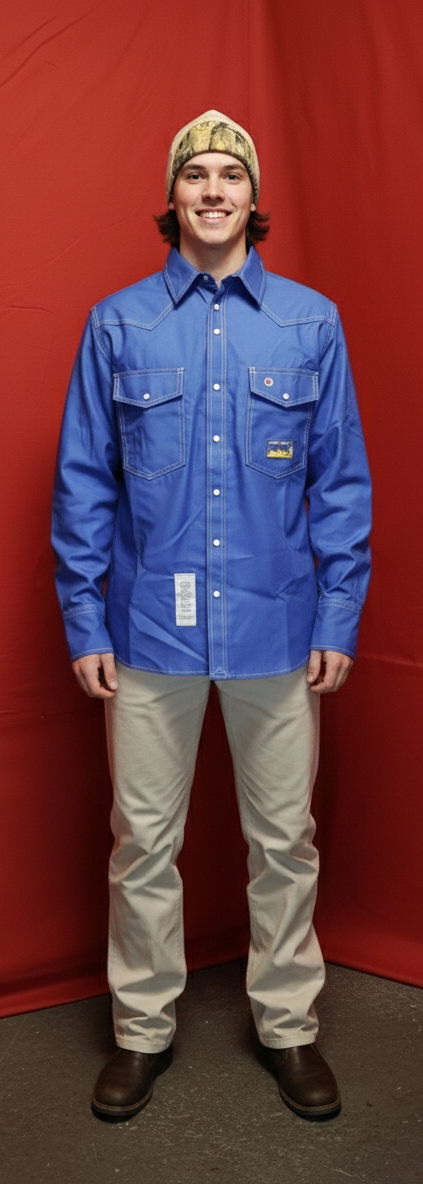 Blue Mountain Cloth Shirt with Pearl Snaps