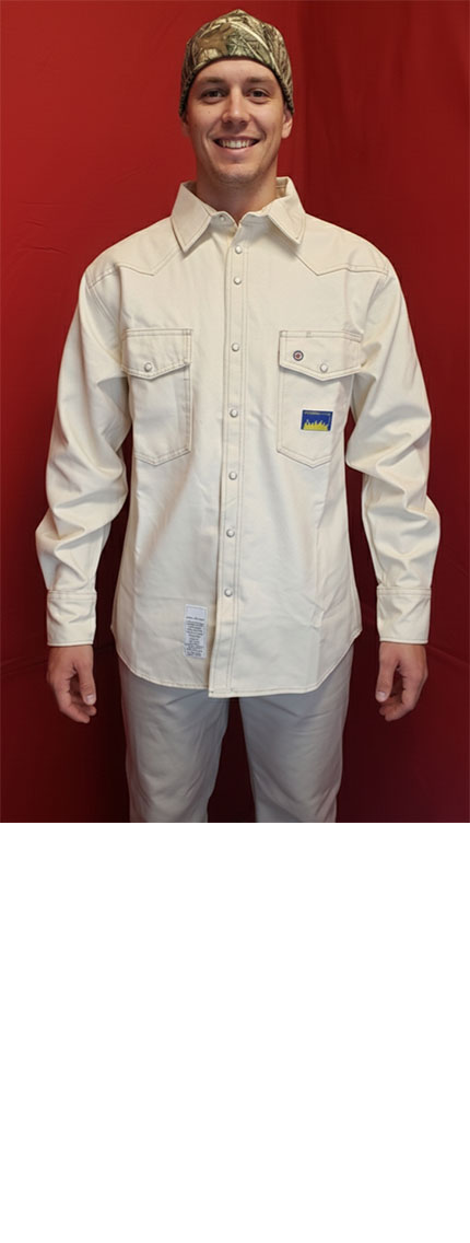 Sand White Mountain Cloth Shirt with Pearl Snaps